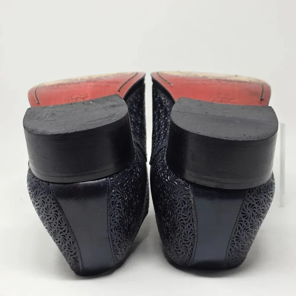 Gianni Fioretti Men's Navy Blue Leather Shoes Made In Italy Size 44 Pre-owned